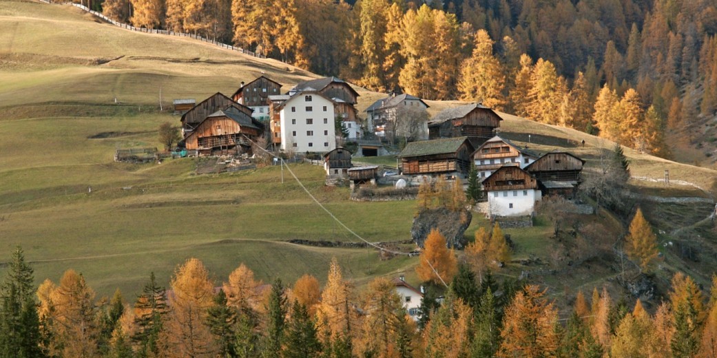 Viles mit herbstlichem Lärchenwald