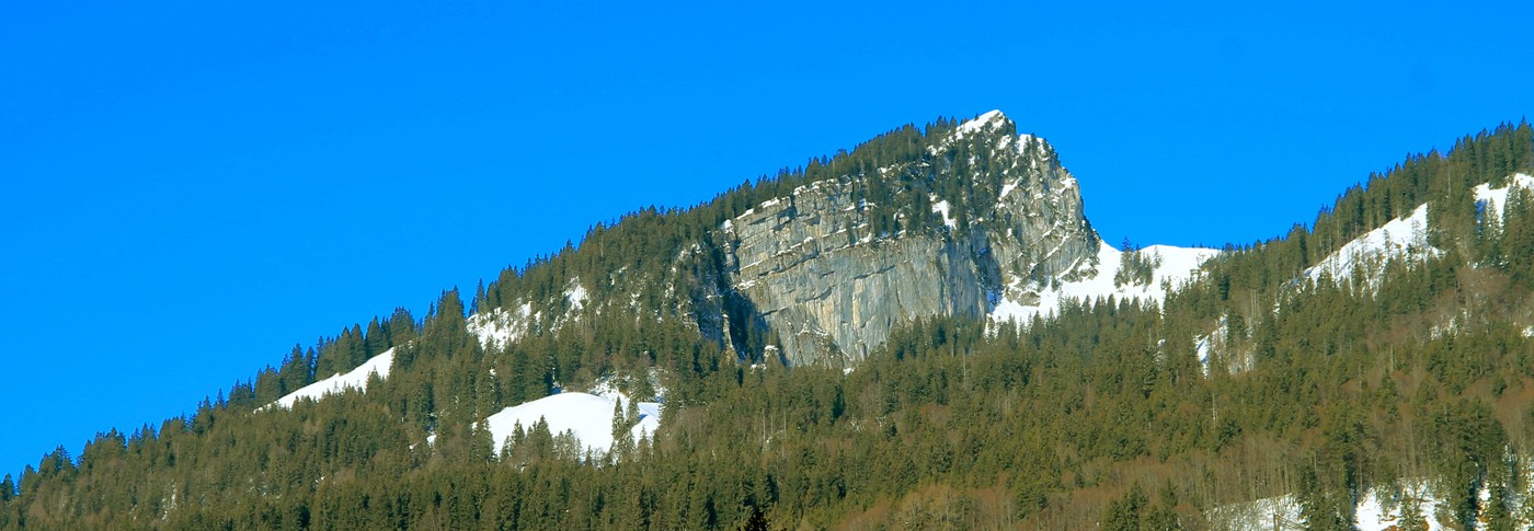 Der Spitzstein (1.598 m), Blick auf die Nordostwand