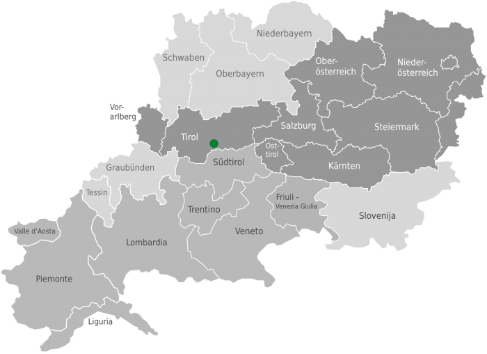 Lage des Bergsteigerdorfs Gchnitztal